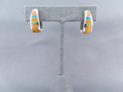Colorful Multi-Stone Inlay Earrings (Huggies)