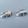 Inlaid Multi-Color Earrings (Smaller Huggies)