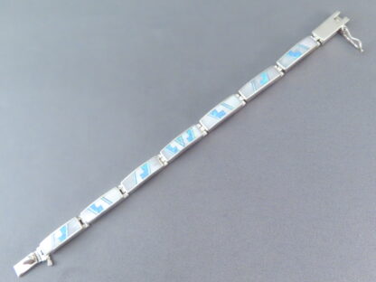Detailed Multi-Stone Inlay Link Bracelet