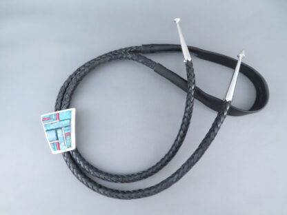 Inlaid Turquoise & Multi-Stone Bolo Tie