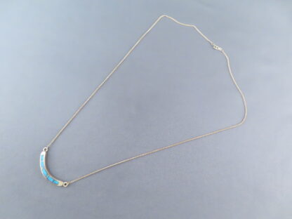 Delicate 14kt Gold Necklace with Turquoise Inlay
