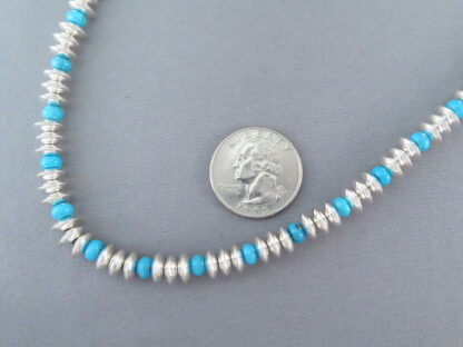 Artie Yellowhorse Sterling Silver Necklace with Sleeping Beauty Turquoise