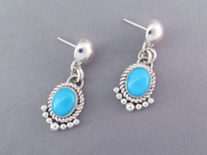 Earrings with Sleeping Beauty Turquoise by Artie Yellowhorse