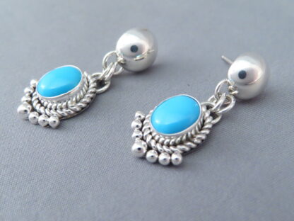 Earrings with Sleeping Beauty Turquoise by Artie Yellowhorse