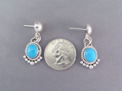 Earrings with Sleeping Beauty Turquoise by Artie Yellowhorse