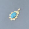 14kt Gold & Lone Mountain Turquoise Pendant by Robert Taylor
