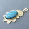 14kt Gold & Lone Mountain Turquoise Pendant by Robert Taylor