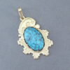14kt Gold & Lone Mountain Turquoise Pendant by Robert Taylor