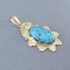 14kt Gold & Lone Mountain Turquoise Pendant by Robert Taylor