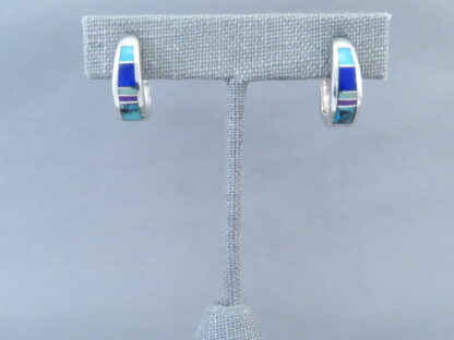 Inlaid Multi-Stone Earrings (Smaller ‘Huggies’)