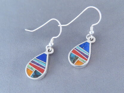 Inlaid Multi-Color ‘Teardrop’ Earrings