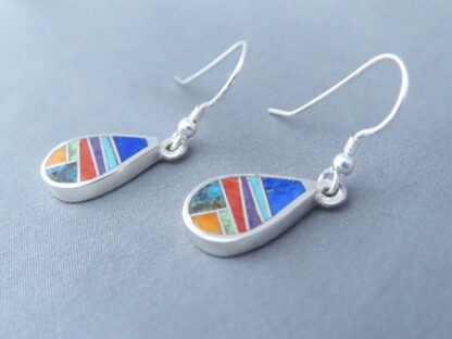 Inlaid Multi-Color ‘Teardrop’ Earrings