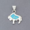 Smaller Bison Pendant with Turquoise Inlay