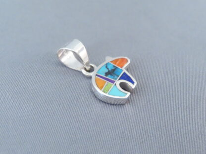 Inlaid Multi-Color Bear Pendant  (small)