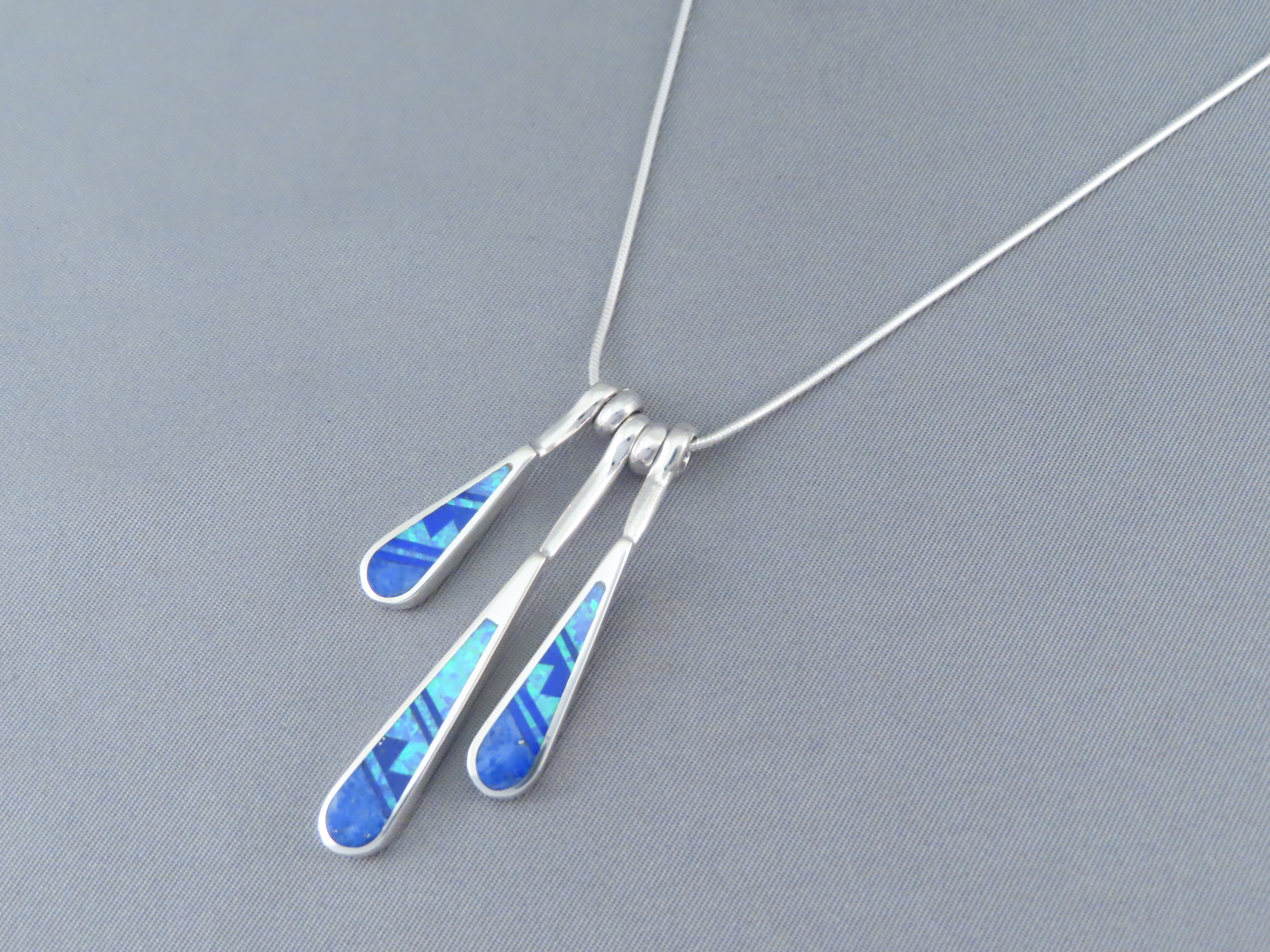 Opal & Lapis Inlay Pendant Necklace