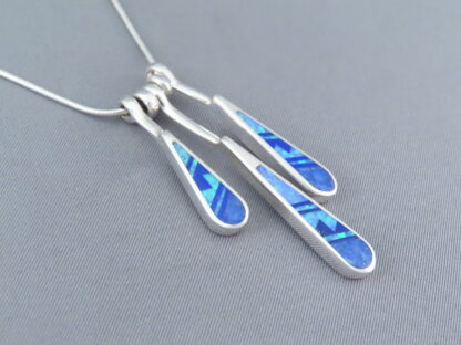 Opal & Lapis Inlay Pendant Necklace